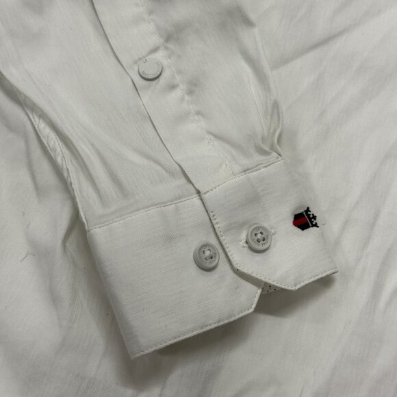 Louis Philippe Mens 42 Long Sleeve Button Up Super Slim Fit Cotton Shirt White‎ - Picture 2 of 9